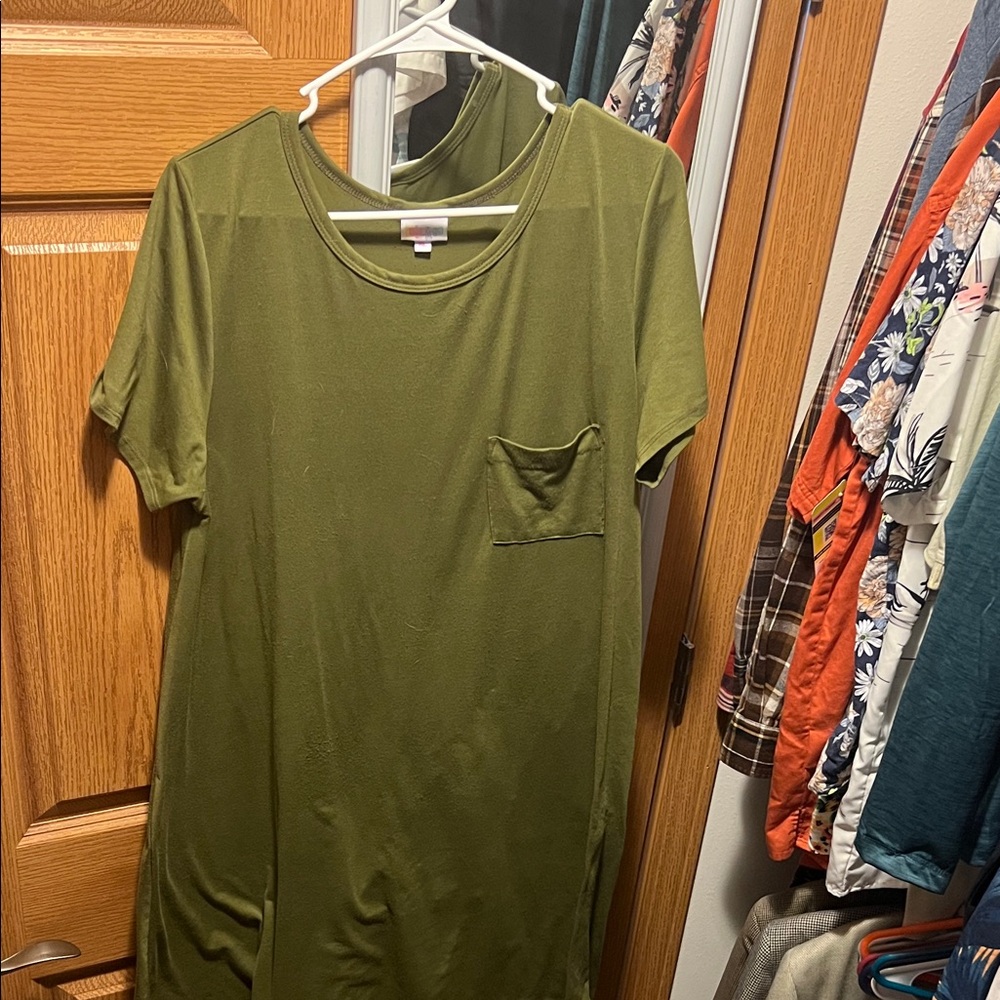 LuLaRoe Forest Green T-Shirt Dress